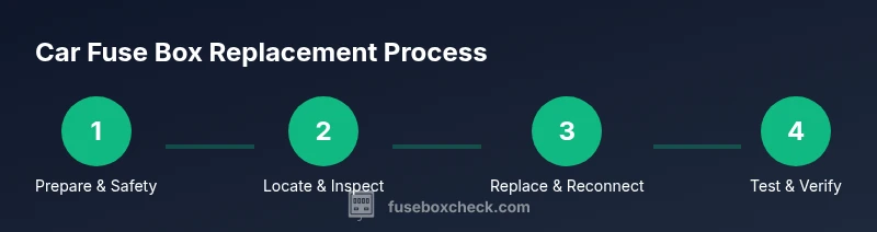 Process infographic for car fuse box replacement