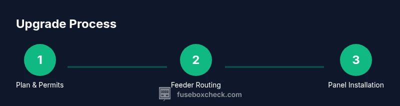 Process for upgrading fuse box to breaker panel