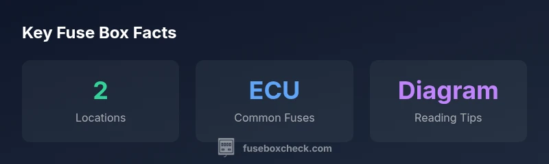 Diagram infographic showing fuse box locations and reading tips
