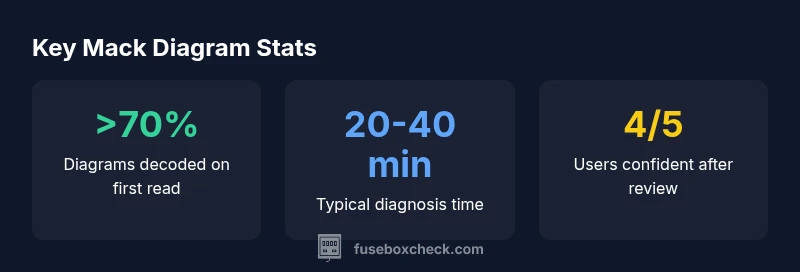 Infographic showing Mack fuse box diagram statistics