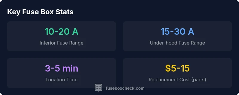 Infographic showing Honda Accord 2006 fuse box specs and common fuse values