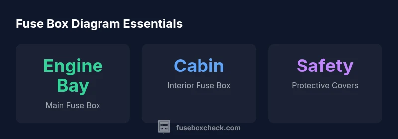 Infographic showing fuse box locations for a 2015 GMC Sierra