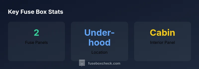 Infographic showing two fuse panels and common fuse locations in a 2006 Chevy Cobalt
