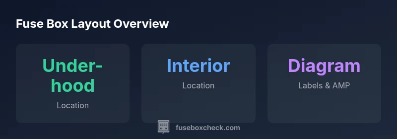 Infographic showing two fuse boxes for 2008 GMC Acadia with labeled sections