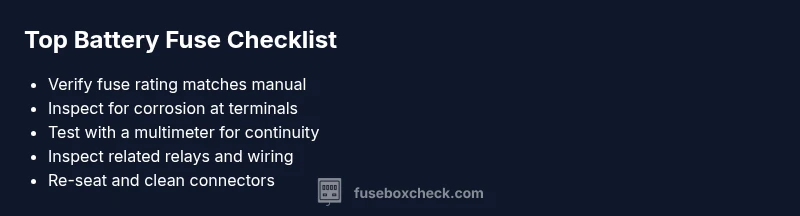 Checklist infographic for VW Polo fuse box troubleshooting