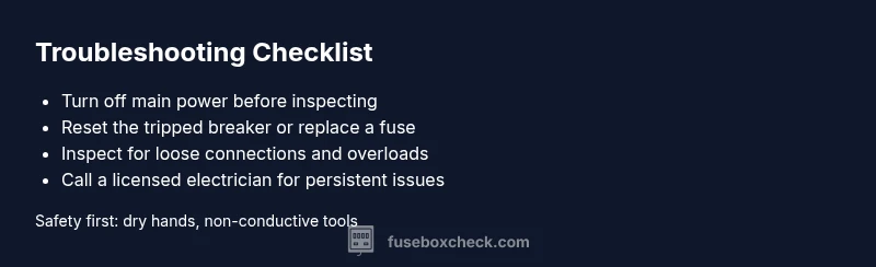 Fuse box troubleshooting checklist infographic