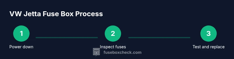 Process infographic showing fuse box steps
