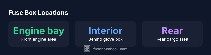 Infographic showing Wrangler fuse box locations
