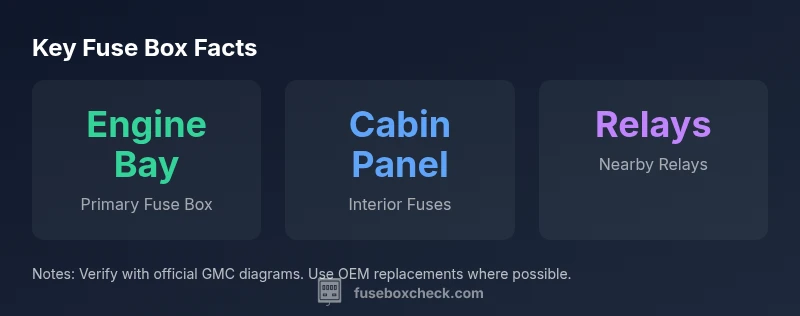 Infographic showing Sierra fuse box locations and diagram overview