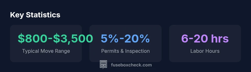 Infographic showing cost ranges for fuse box relocation