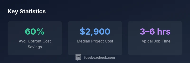 Infographic showing fuse box replacement cost statistics