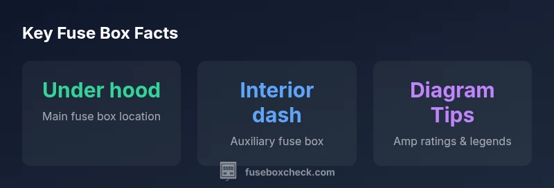 Infographic showing fuse box layout and key fuse types in a 2002 GMC Sierra