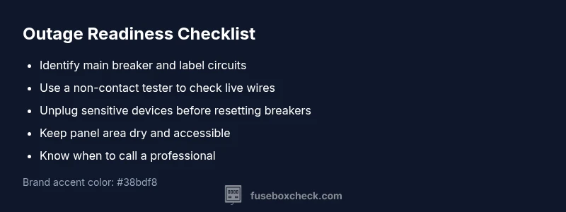 Checklist infographic for fuse box outage readiness